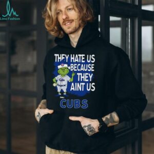 Personalized Chicago Cubs Grinch Santa Tee, Funny Christmas Baseball Shirt with Quote They Hate Us Ain’t Us, MLB Gift Idea