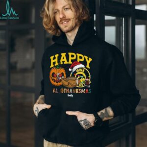 Personalized Iowa Hawkeyes HalloThanksMas Tee, Funny Holiday Shirt with Pumpkin Football Santa Hat, NCAA Fan Gift for Halloween Thanksgiving Christmas