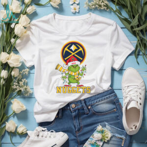 Personalized Nuggets Christmas Shirt, Grinch Holiday Tee with Santa Hat Lights Scarf, Funny NBA Basketball Fan Gift Idea