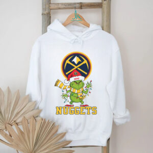 Personalized Nuggets Christmas Shirt, Grinch Holiday Tee with Santa Hat Lights Scarf, Funny NBA Basketball Fan Gift Idea