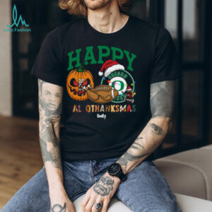 Personalized Oregon Ducks HalloThanksMas Tee, Funny Holiday Shirt with Pumpkin Football Santa Hat, NCAA Fan Gift for Halloween Thanksgiving Christmas