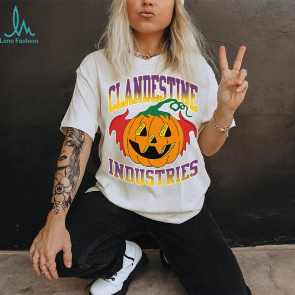 Pete Wentz Brand Clandestine Industries Bat Pumpkin Halloween Shirt
