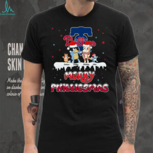 Philadelphia Phillies Bluey Family Christmas Tee – MLB Fan Shirt – Personalized Custom Name Holiday Gift for Sports Lovers