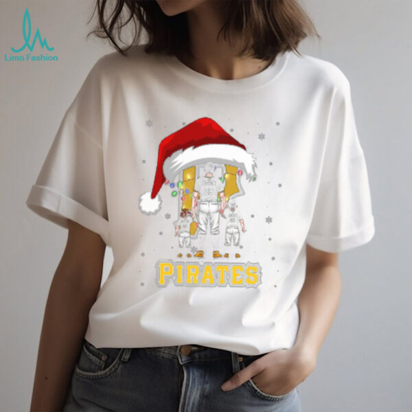 Pittsburgh Pirates Custom Santa Christmas Lights Family Tee – Personalized MLB Fan Shirt – Holiday Baseball Gift for Kids & Adults