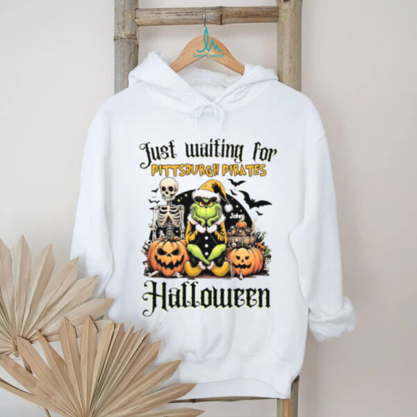 Pittsburgh Pirates Just Waiting for Halloween Shirt – Custom Name MLB Tee – Personalized Grinch Spooky Baseball Gift