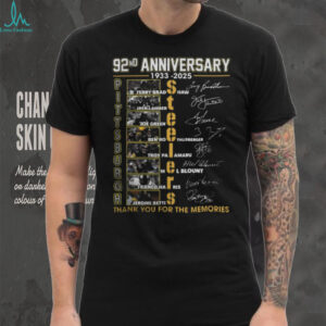 Pittsburgh Steelers 92nd Anniversary Thank You For The Memories T Shirt 1933 2025 Official Fan Gear