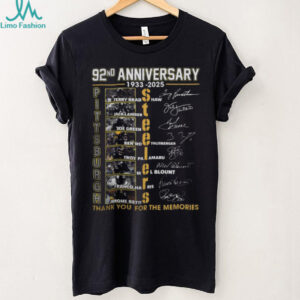Pittsburgh Steelers 92nd Anniversary Thank You For The Memories T Shirt 1933 2025 Official Fan Gear