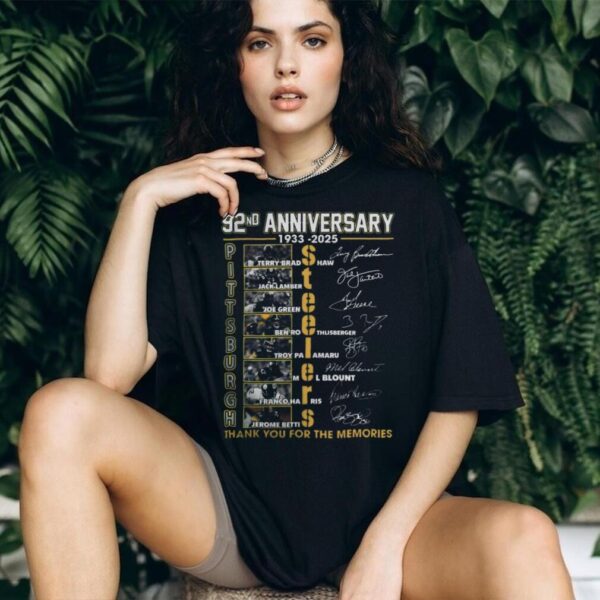 Pittsburgh Steelers 92nd Anniversary Thank You For The Memories T Shirt 1933 2025 Official Fan Gear