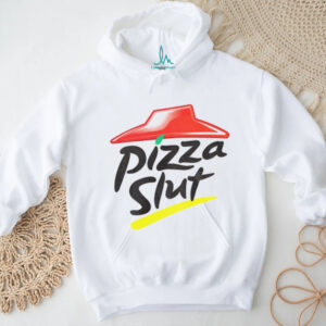 Pizza Slut Pizza Hut logo parody shirt