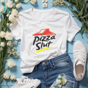 Pizza Slut Pizza Hut logo parody shirt