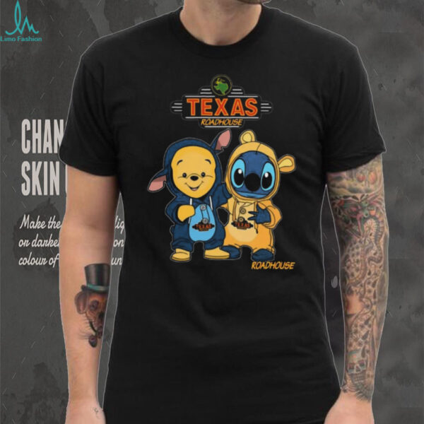 Pooh and Stitch Texas Roadhouse Mashup T Shirt