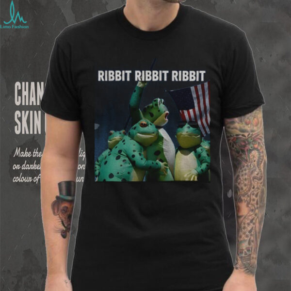Portland frog ribbit ribbit ribbit resist American flag frog gift shirt