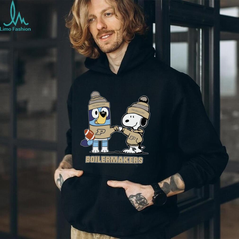 Purdue Boilermakers Christmas Snoopy Bluey NCAA Cute Football Shirt Purdue Boilermakers Christmas Snoopy Bluey NCAA Cute Football Shirt