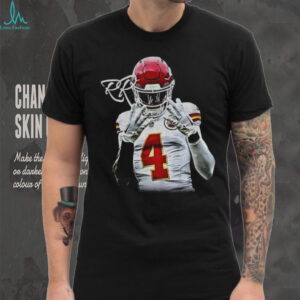Rashee Rice posing Kansas City Chiefs Football NFL Game Day 2025 signature shirt