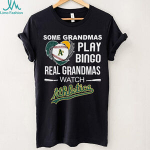 Real Grandmas Watch Athletics Baseball Diamond Heart Shirt