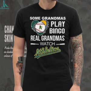 Real Grandmas Watch Athletics Baseball Diamond Heart Shirt