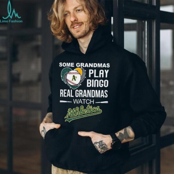 Real Grandmas Watch Athletics Baseball Diamond Heart Shirt