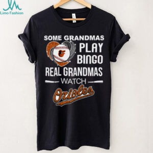Real Grandmas Watch Baltimore Orioles Baseball Diamond Heart Shirt
