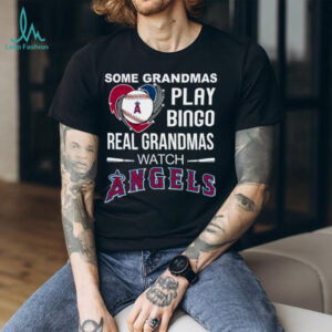 Real Grandmas Watch Los Angeles Angels Baseball Diamond Heart Shirt