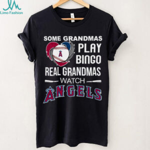 Real Grandmas Watch Los Angeles Angels Baseball Diamond Heart Shirt