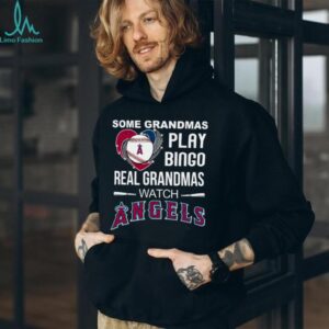 Real Grandmas Watch Los Angeles Angels Baseball Diamond Heart Shirt