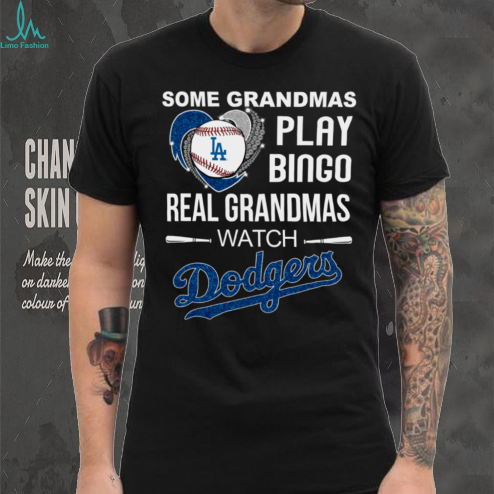 Real Grandmas Watch Los Angeles Dodgers Baseball Diamond Heart Shirt Real Grandmas Watch Los Angeles Dodgers Baseball Diamond Heart Shirt