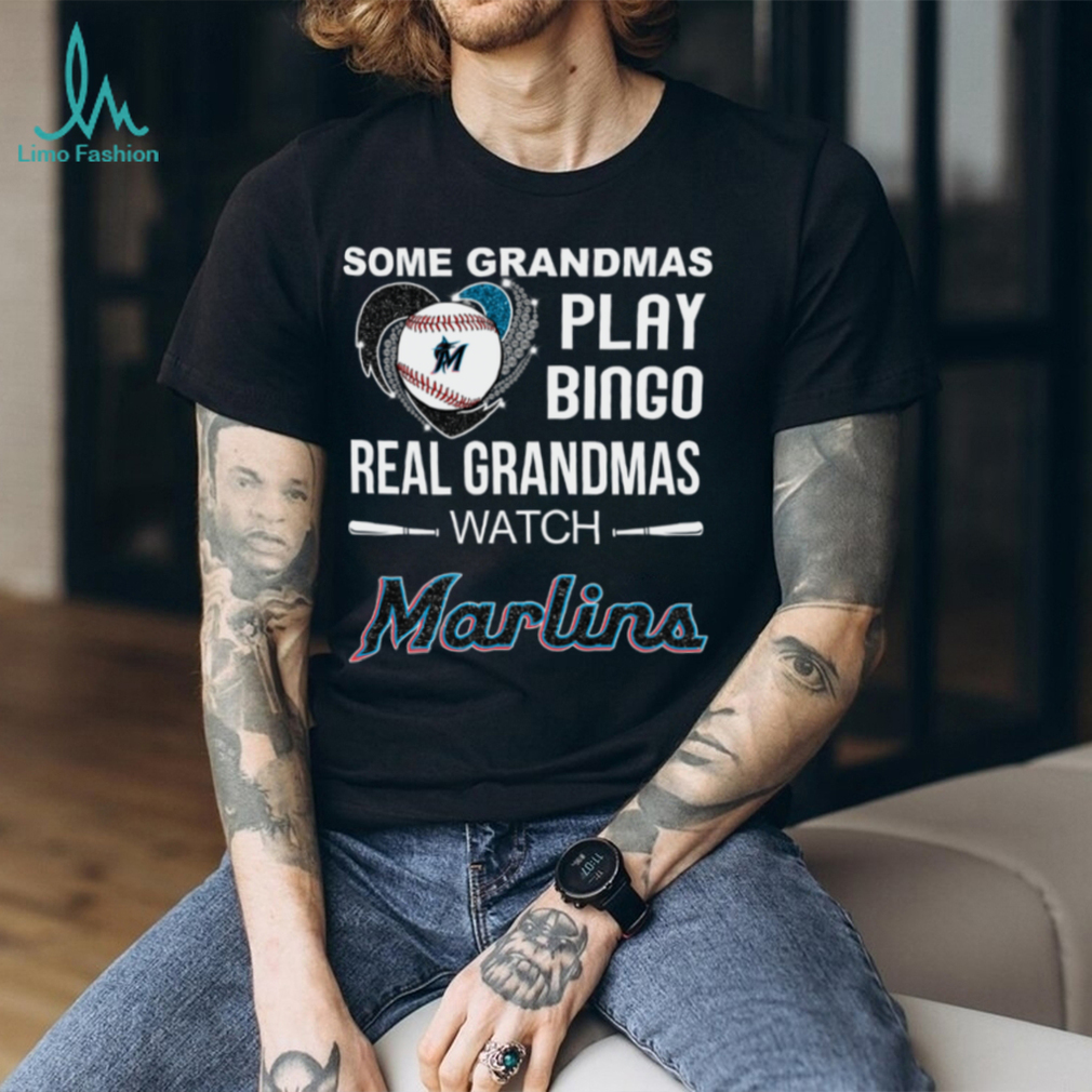 Real Grandmas Watch Miami Marlins Baseball Diamond Heart Shirt Real Grandmas Watch Miami Marlins Baseball Diamond Heart Shirt