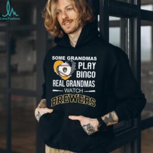 Real Grandmas Watch Milwaukee Brewers Baseball Diamond Heart Shirt