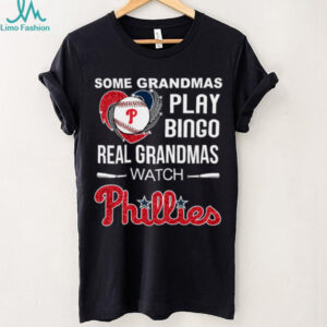 Real Grandmas Watch Philadelphia Phillies Baseball Diamond Heart Shirt