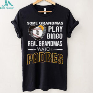 Real Grandmas Watch San Diego Padres Baseball Diamond Heart Shirt
