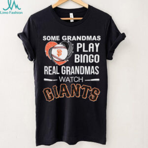 Real Grandmas Watch San Francisco Giants Baseball Diamond Heart Shirt