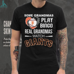 Real Grandmas Watch San Francisco Giants Baseball Diamond Heart Shirt