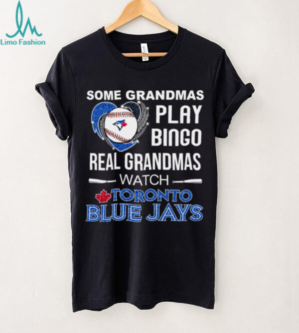 Real Grandmas Watch Toronto Blue Jays Baseball Diamond Heart Shirt