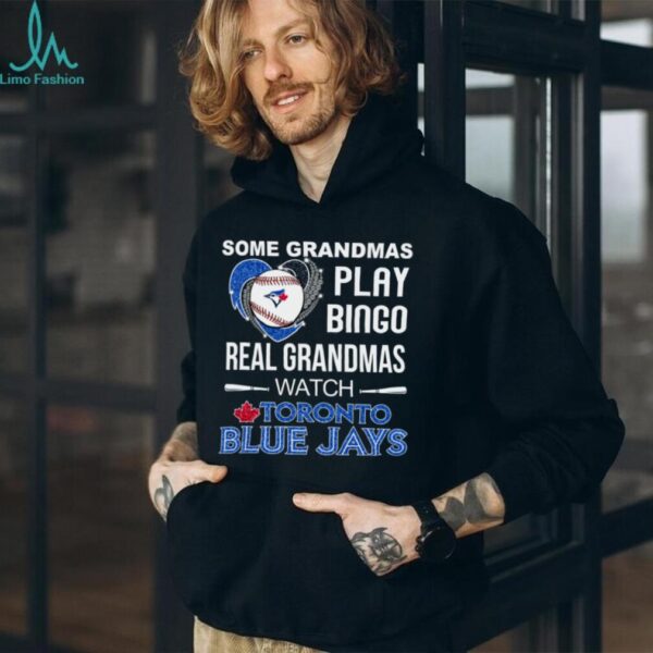 Real Grandmas Watch Toronto Blue Jays Baseball Diamond Heart Shirt