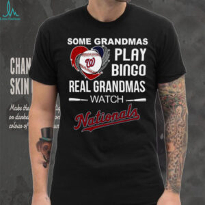 Real Grandmas Watch Washington Nationals Baseball Diamond Heart Shirt