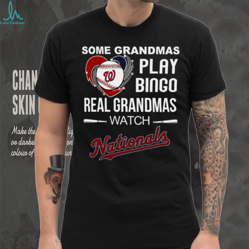 Real Grandmas Watch Washington Nationals Baseball Diamond Heart Shirt Real Grandmas Watch Washington Nationals Baseball Diamond Heart Shirt