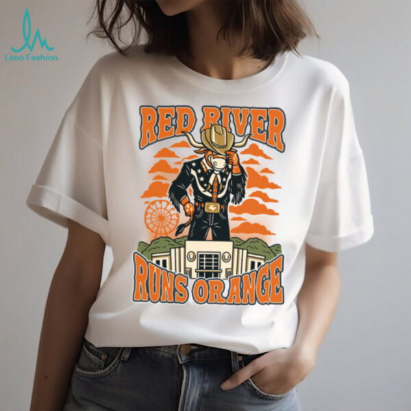 Red River Rivalry 2025 Texas Longhorns Runs Orange T Shirt Barstool Sports