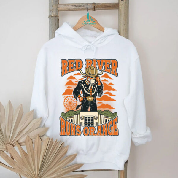Red River Rivalry 2025 Texas Longhorns Runs Orange T Shirt Barstool Sports