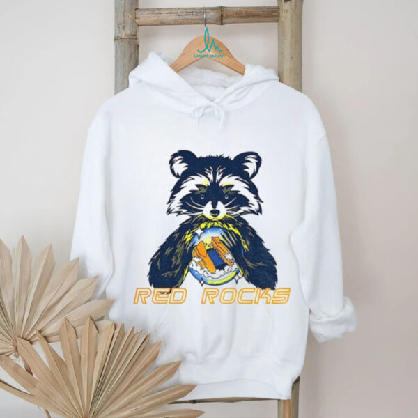 Red rocks crystal ball raccoon shirt