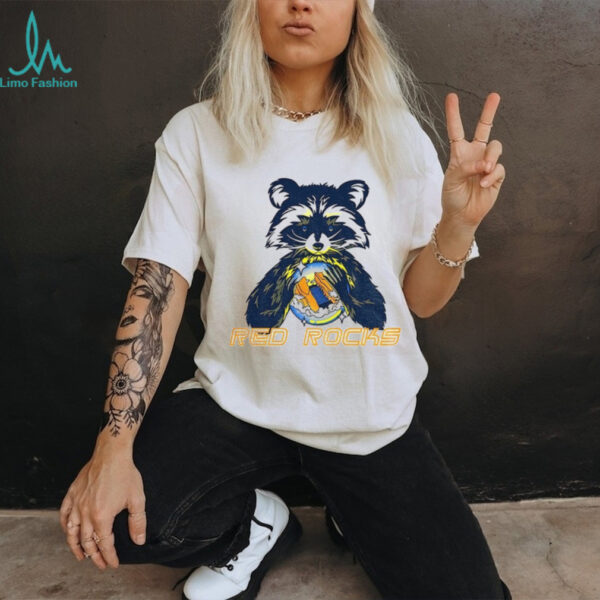 Red rocks crystal ball raccoon shirt