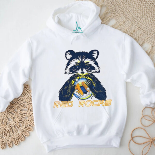 Red rocks crystal ball raccoon shirt