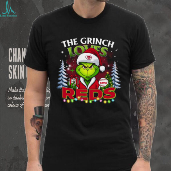Reds Family Holiday Shirt – Grinch Custom Tee – Personalized MLB Christmas Gift