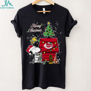 Reds Shop Merry Christmas With Snoopy Baby Cincinnati Reds T Shirt
