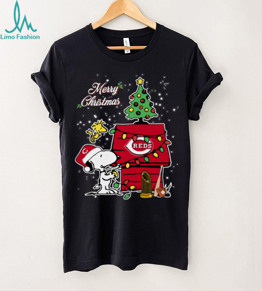 Reds Shop Merry Christmas With Snoopy Baby Cincinnati Reds T Shirt Reds Shop Merry Christmas With Snoopy Baby Cincinnati Reds T Shirt