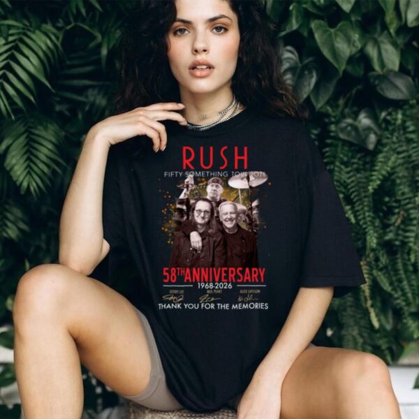 Rush Fifty Something Tour 2025 Celebrating 58th Anniversary Since 1968 T Shirt