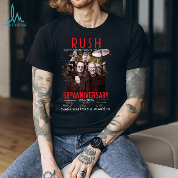 Rush Fifty Something Tour 2025 Celebrating 58th Anniversary Since 1968 T Shirt