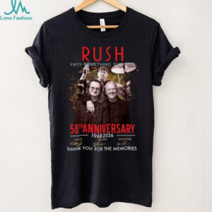 Rush Fifty Something Tour 2025 Celebrating 58th Anniversary Since 1968 T Shirt