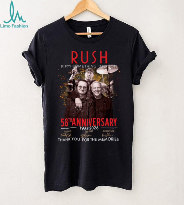 Rush Fifty Something Tour 2025 Celebrating 58th Anniversary Since 1968 T Shirt