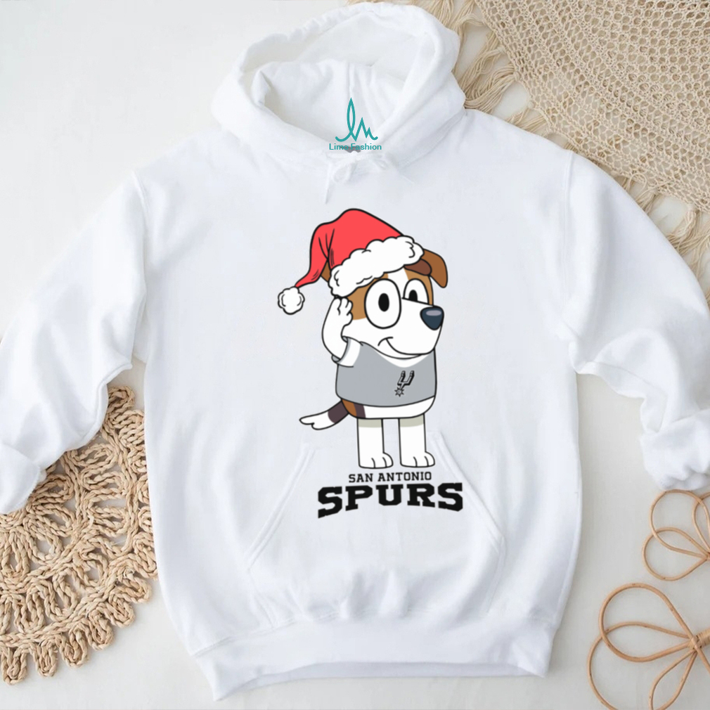 San Antonio Spurs Cute Bluey Jack Christmas Santa Shirt San Antonio Spurs Cute Bluey Jack Christmas Santa Shirt