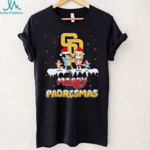 San Diego Padres Bluey Family Christmas Tee – Custom MLB Fan Shirt – Personalized Holiday Baseball Gift for Matching Families